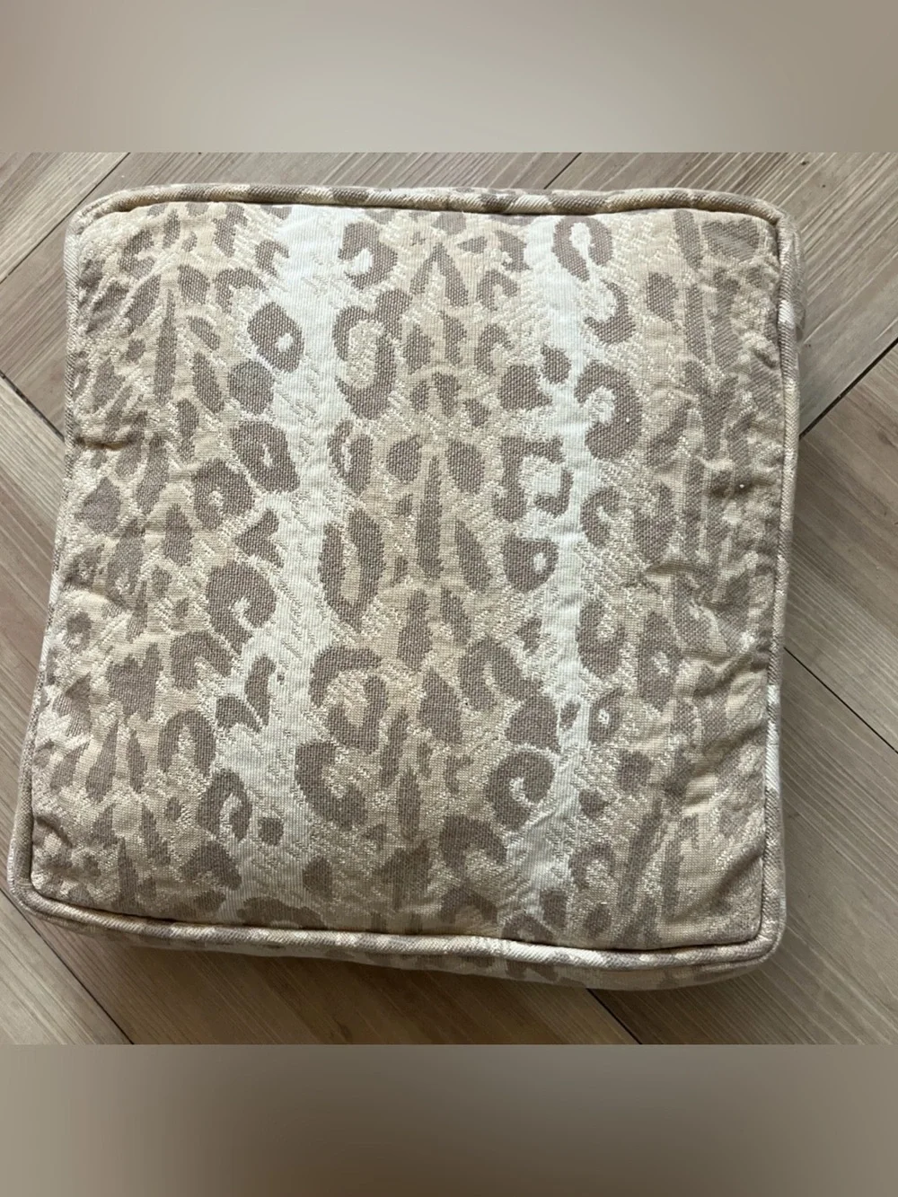 2 Leopard Print Square Throw Pillows Neutral Animal Print Accent Cushion Beige